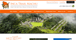 Desktop Screenshot of incatrailmachu.com